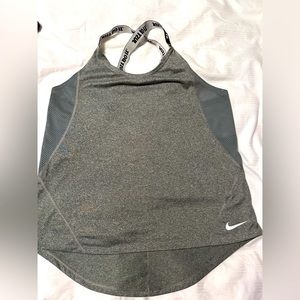 Nike Elastika Tank Top Grey, Black & White Fit Racerback Active Tee Womens Large